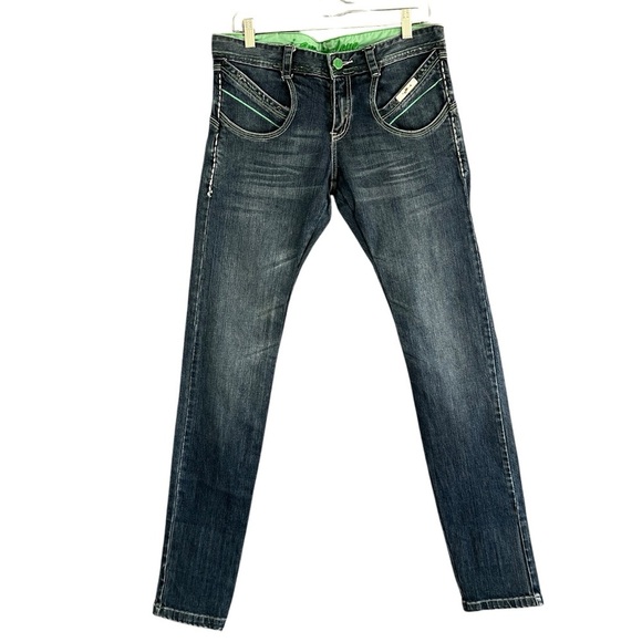 F-ITALIA Mens Slim Fit Streetwear Jeans Denim Cotton Size 32 - Picture 2 of 13